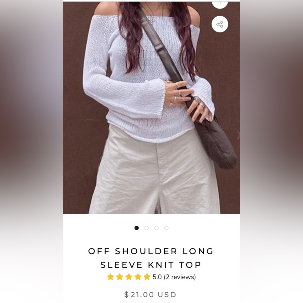 Off the shoulder knit top NWOT